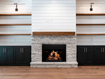 Empire White Mountain Hearth Rainier 34" Direct Vent Propane Gas Fireplace Insert with IPI Control Proflame 2 Blower Ember Lights and Accent Lighting