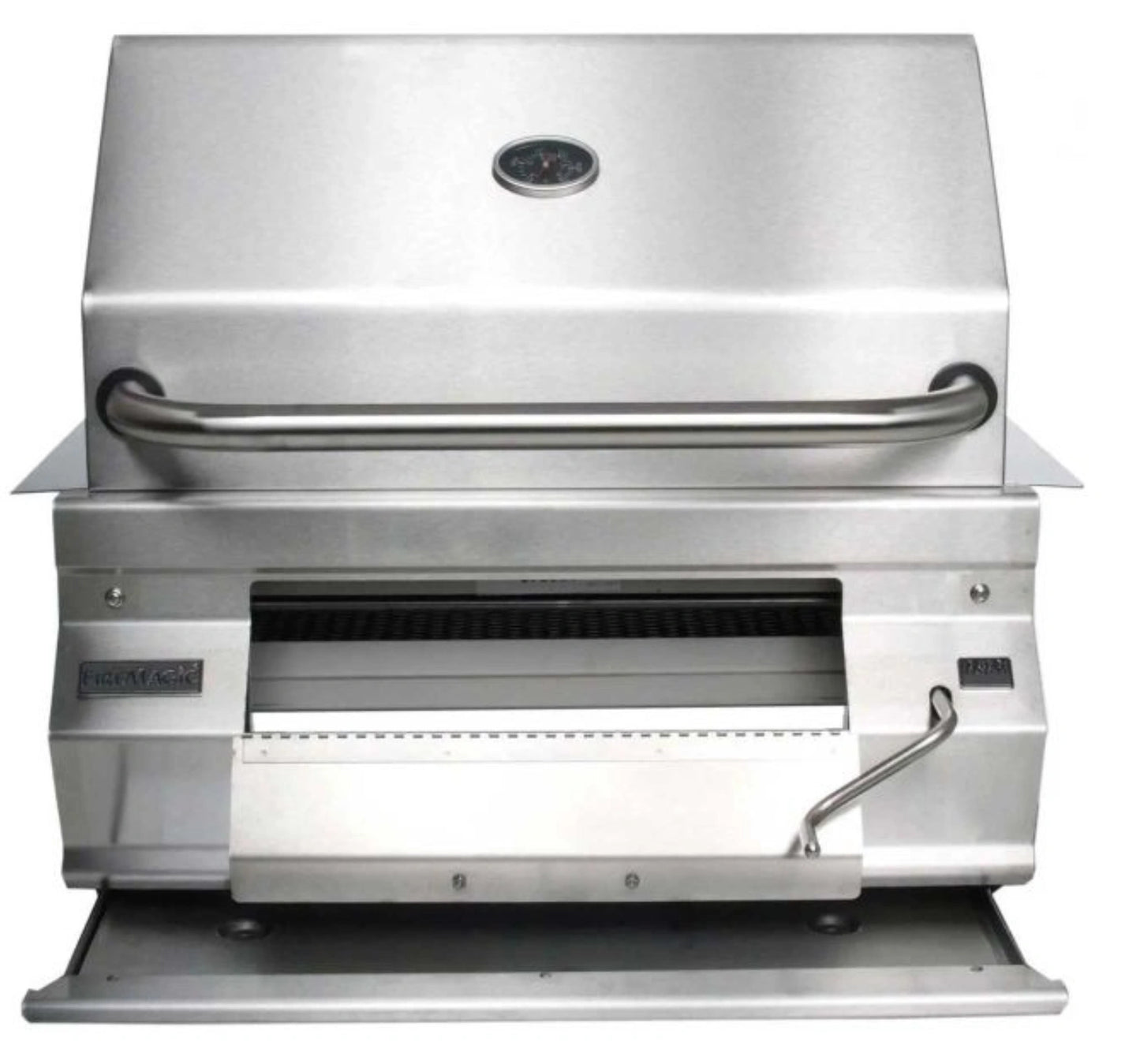 Fire Magic 30" Built-In Stainless Steel Charcoal Grill with Smoker Hood and Analog Thermometer