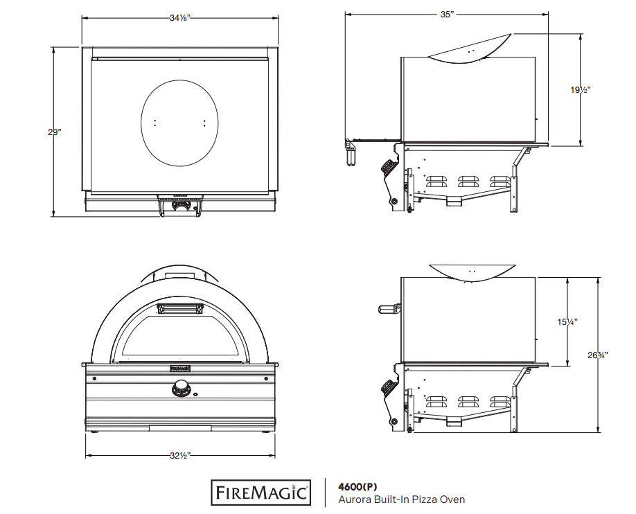 Fire Magic Aurora 30" Built-In Propane Pizza Oven with Cordierite Stone and Back-Lit Knob Control