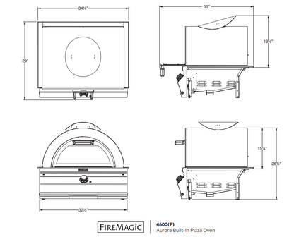 Fire Magic Aurora 30" Built-In Propane Pizza Oven with Cordierite Stone and Back-Lit Knob Control