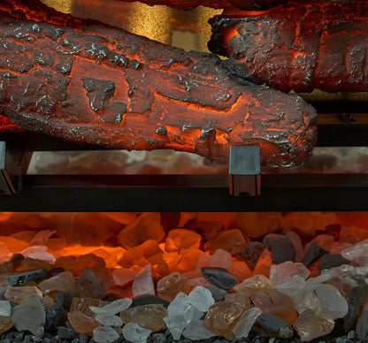 Revillusion® 24" Built-In Electric Firebox - Tumbled Glass Ember Bed, Grey Brick