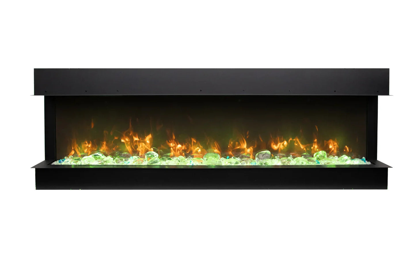Remii BAY SLIM 40" Indoor/Outdoor 3-Sided Smart Electric Fireplace | 40-BAY-SLIM