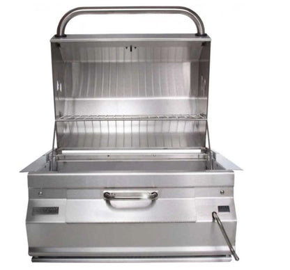 Fire Magic 30" Built-In Stainless Steel Charcoal Grill with Smoker Hood and Analog Thermometer