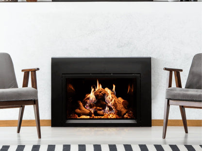 Empire White Mountain Hearth Rainier 34" Direct Vent Propane Gas Fireplace Insert with IPI Control Proflame 2 Blower Ember Lights and Accent Lighting