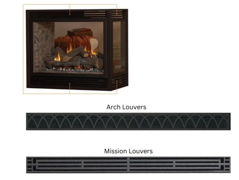 Empire Hearth Tahoe 36" Direct Vent Premium Peninsula Gas Fireplace with Millivolt Control and On/Off Switch