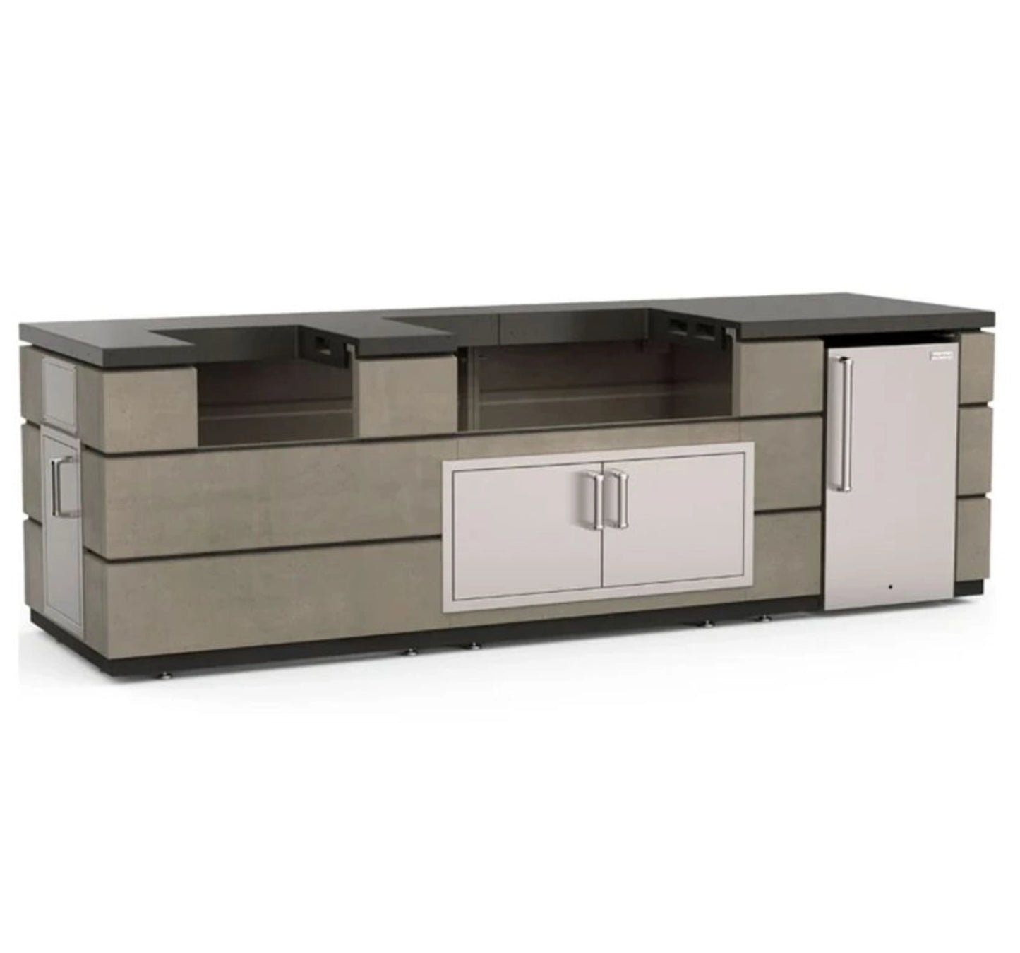 Fire Magic Contemporary Grill Island for E790/A790 Grill, Refrigerator Cut-Out (35 x 115 inch)