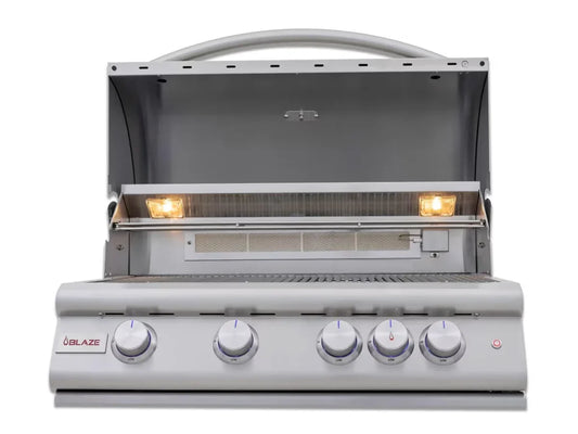 Blaze LTE+ 32" 4-Burner Built-In Natural Gas Grill w/ Lift-Assist Hood & Rear Infrared Burner