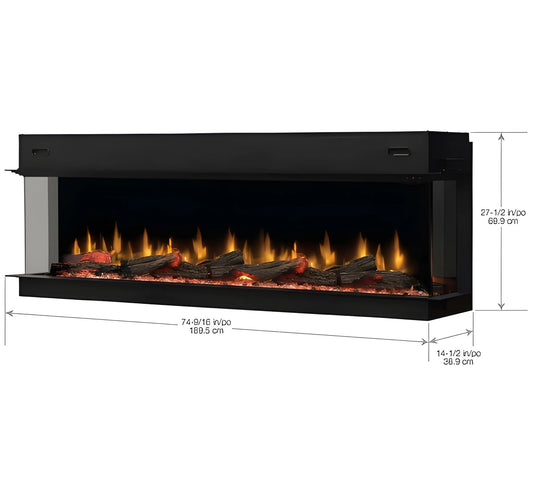 Dimplex Ignite Ultra 74" Built-in Linear Electric Fireplace ULT74