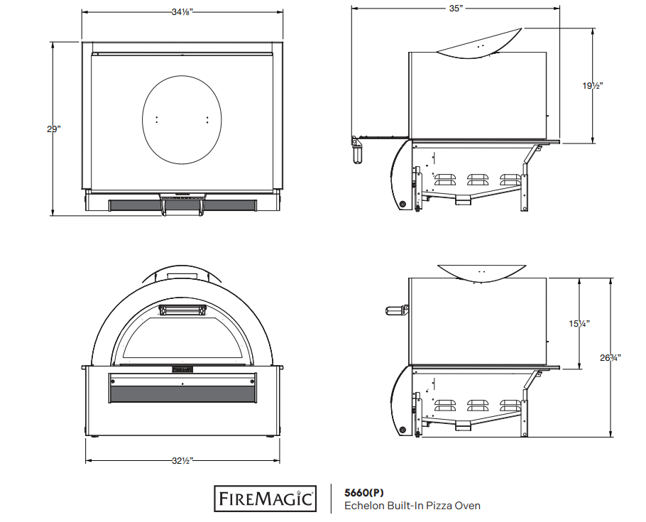 Fire Magic Echelon 30" Built-In Propane Pizza Oven with Cordierite Stone and Digital Touch-Screen Control