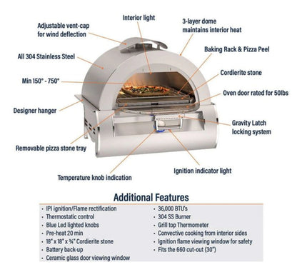 Fire Magic Contemporary Pizza Oven Island, Refrigerator Cut-Out (35 x 77 inch)