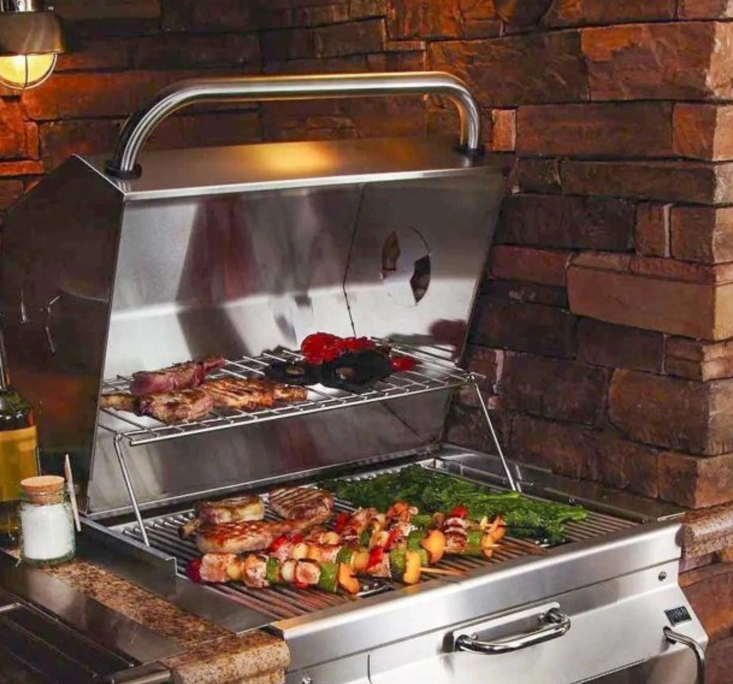 Fire Magic 30" Built-In Stainless Steel Charcoal Grill with Smoker Hood and Analog Thermometer