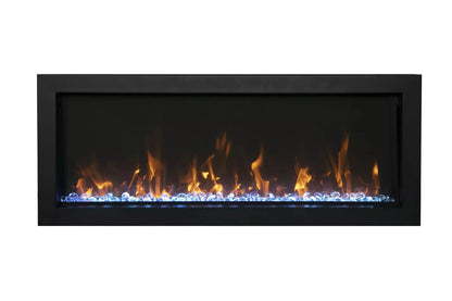 Remii Extra Slim 35" Indoor/Outdoor Zero Clearance Built-in Electric Fireplace with Black Steel Surround | 102735-XS