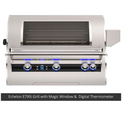 Fire Magic Contemporary Grill Island for E790/A790 Grill, Refrigerator Cut-Out (35 x 115 inch)