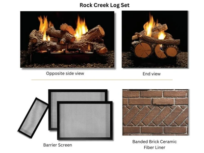 Empire Hearth Tahoe 36" Direct Vent Premium Peninsula Gas Fireplace with Millivolt Control and On/Off Switch