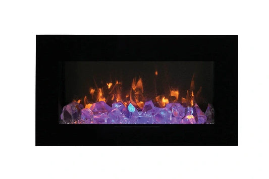 Amantii 34" Wall Mount or Flush Mount Indoor Outdoor Smart Electric Fireplace | WM-FM-34-4423-BG