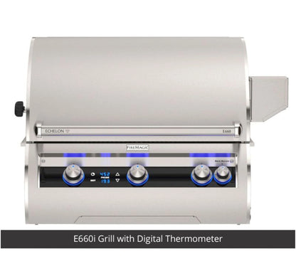 Fire Magic Reclaimed Wood Grill Island for E660/A660 Grill, Double Drawer Cut-Out (35 x 77 inch)