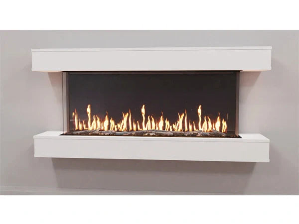 Modern Flames Weathered Walnut Studio Suite Premium Wall Mounted Cabinet for 80" Landscape Pro Multi Fireplace