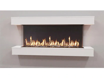Modern Flames Weathered Walnut Studio Suite Premium Wall Mounted Cabinet for 80" Landscape Pro Multi Fireplace