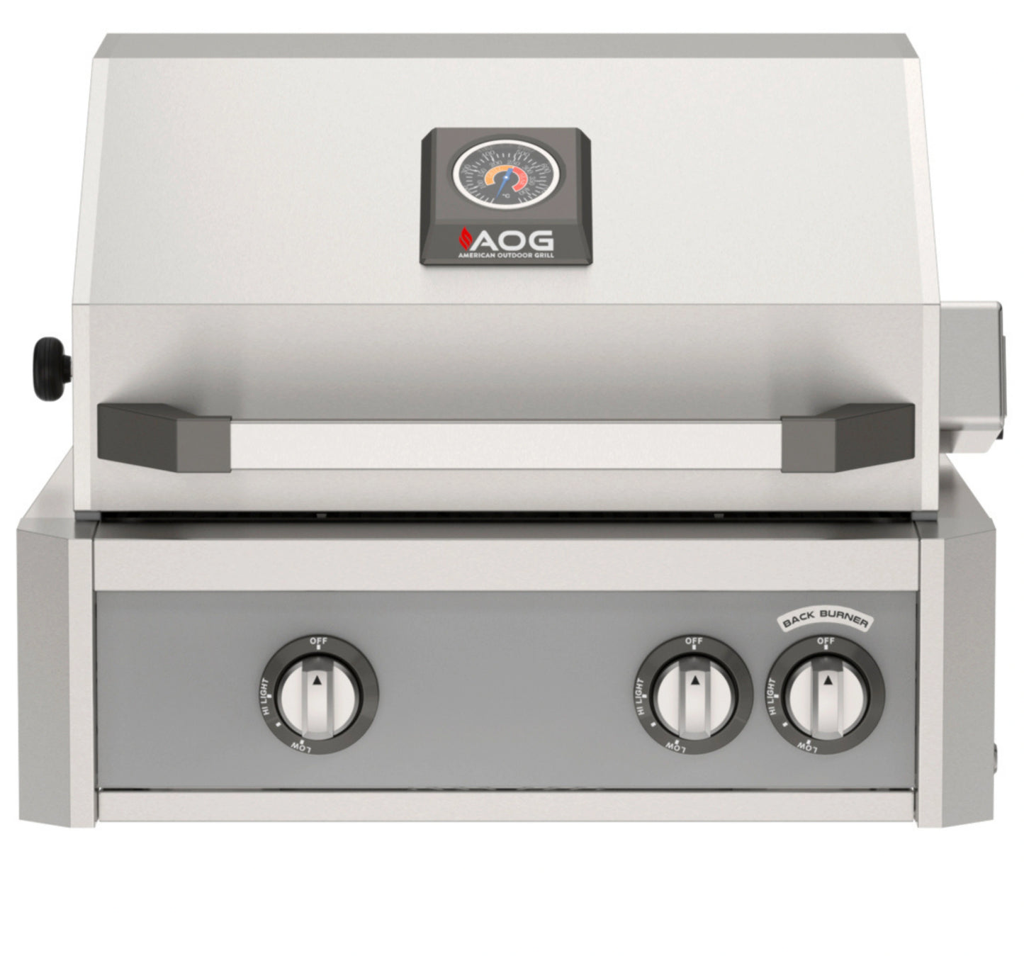 AOG L-Series 24" 2-Burner Liquid Propane Built-In Grill with Backburner and Rotisserie Kit High Performance Outdoor Cooking