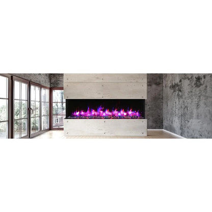 Amantii Tru View Extra Tall Lumina 88" Indoor Outdoor WiFi Enabled 3 Sided Electric Fireplace | 88-TRV-XT-XL-LUMINA