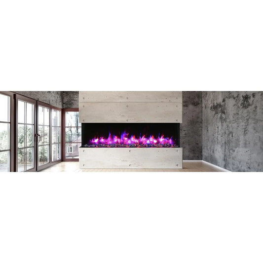 Amantii Tru View Extra Tall Lumina 88" Indoor Outdoor WiFi Enabled 3 Sided Electric Fireplace | 88-TRV-XT-XL-LUMINA