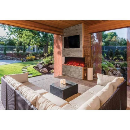 Amantii Tru View Extra Tall Lumina 88" Indoor Outdoor WiFi Enabled 3 Sided Electric Fireplace | 88-TRV-XT-XL-LUMINA
