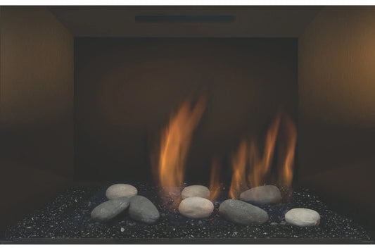 Amantii Sierra Flame Abbot 30" Natural Gas Direct Vent Gas Fireplace Insert With Ceramic Brick Panel | ABBOT-30BL-DELUXE-NG
