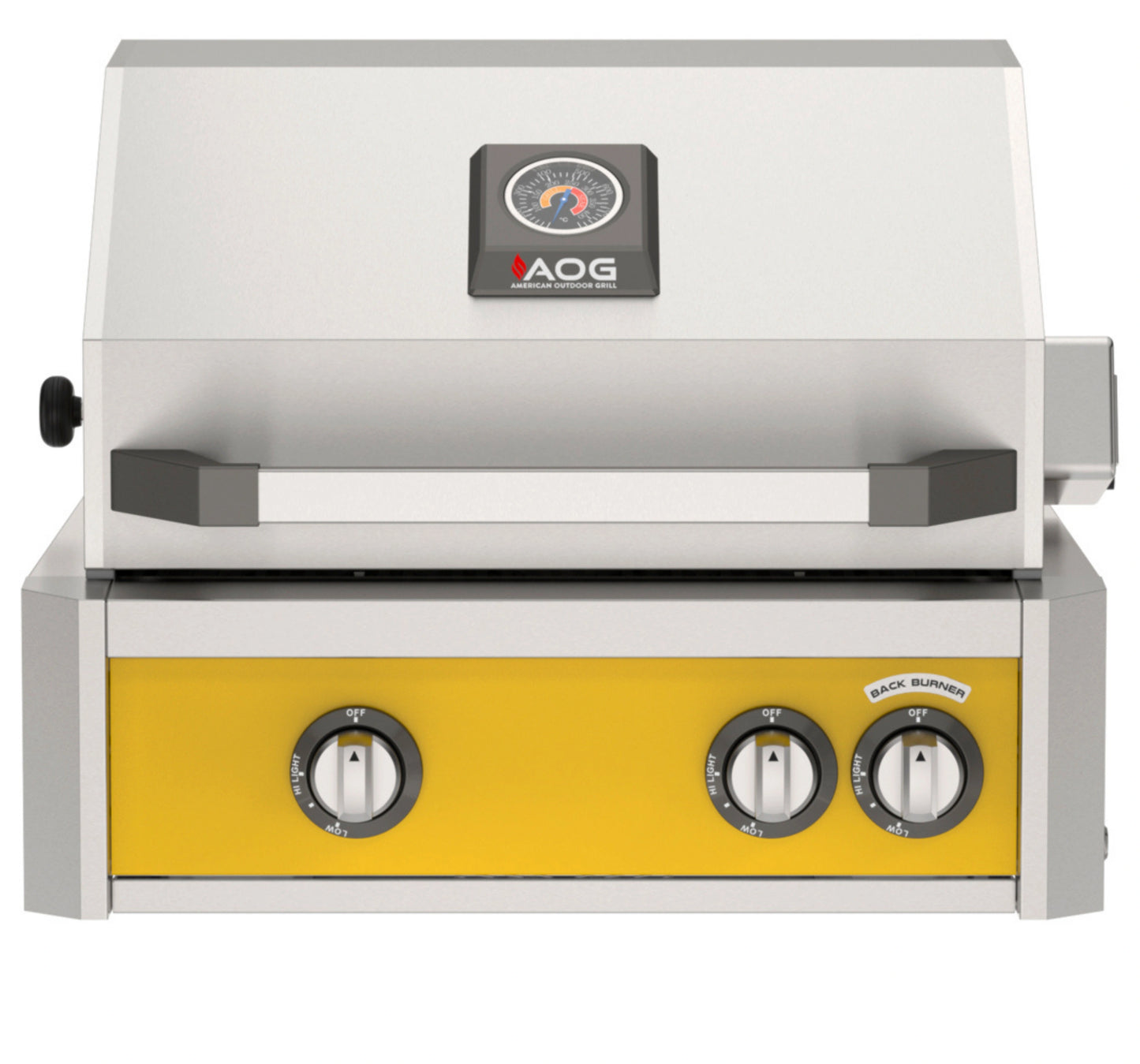 AOG L-Series 24" 2-Burner Liquid Propane Built-In Grill with Backburner and Rotisserie Kit High Performance Outdoor Cooking