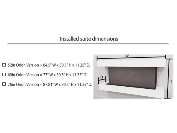 Modern Flames Weathered Walnut Studio Suite Premium Wall Mounted Cabinet for 80" Landscape Pro Multi Fireplace