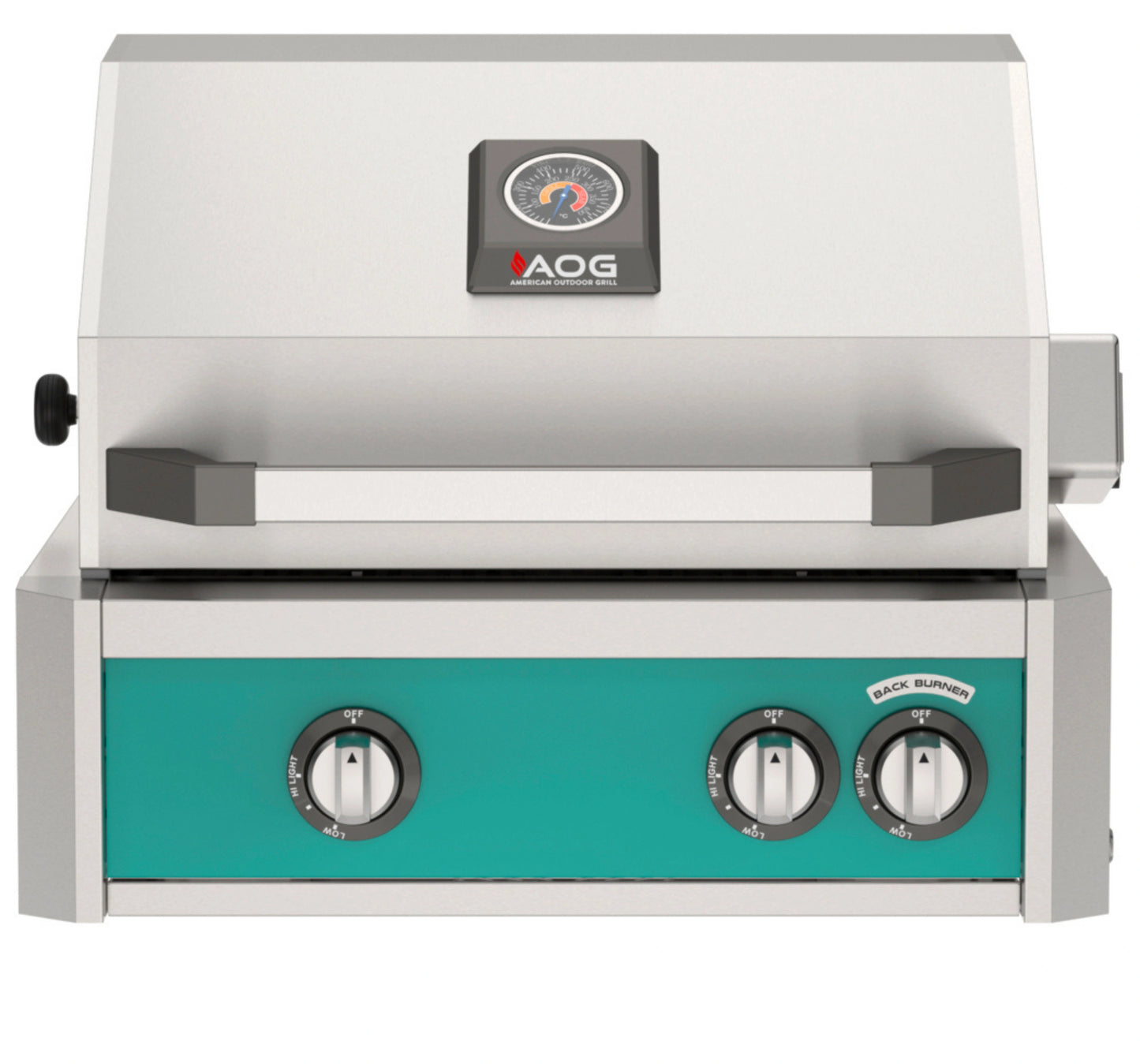 AOG L-Series 24" 2-Burner Natural Gas Built-In Grill with Backburner and Rotisserie Kit High Performance Outdoor Cooking