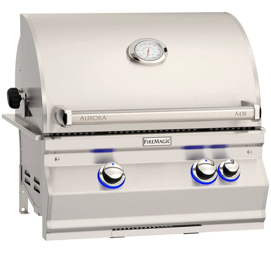 Fire Magic Aurora A430 27" Built-In Propane Grill with Rotisserie Kit and Analog Thermometer