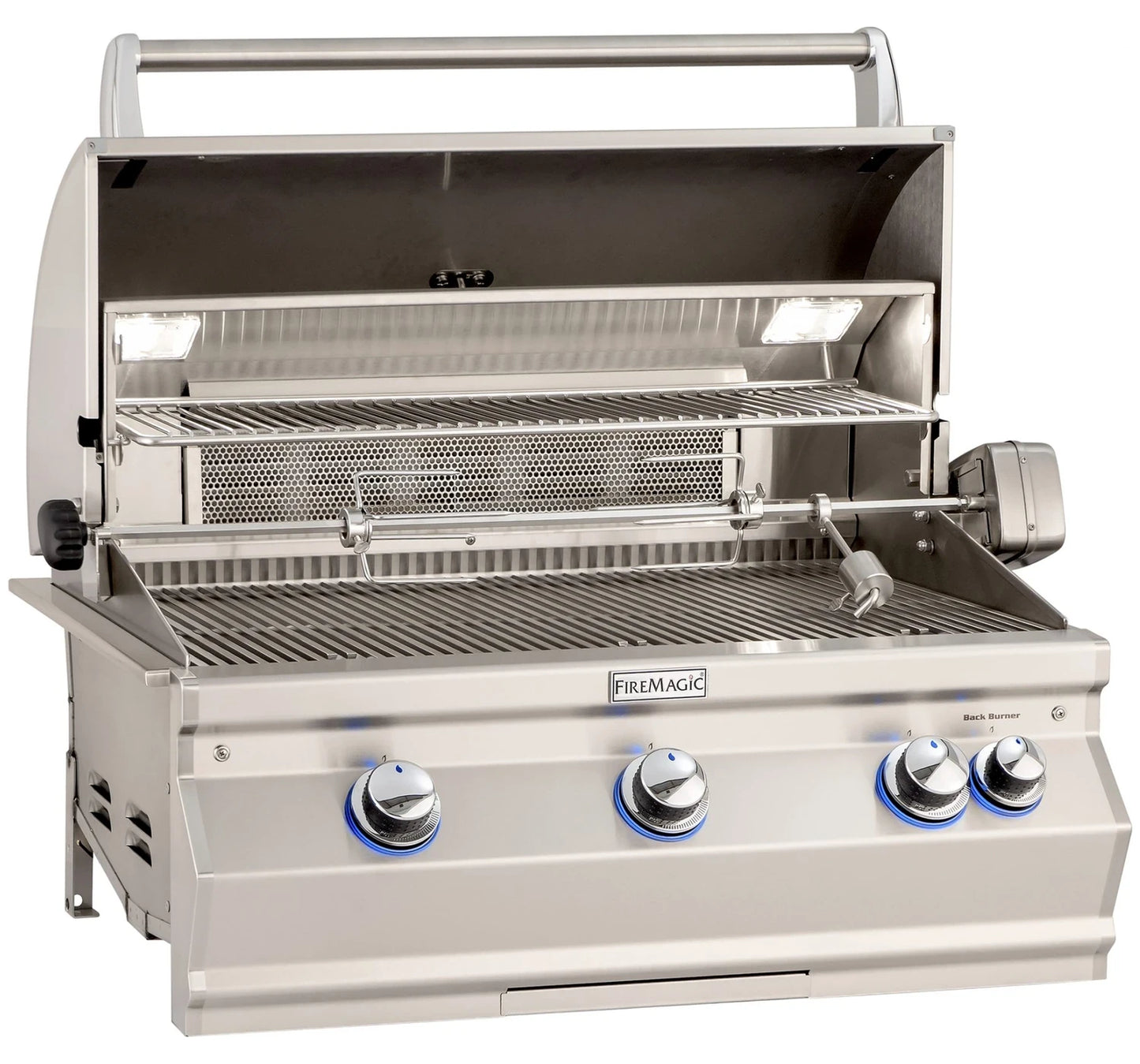 Fire Magic Aurora A540 34" Built-In Propane Grill with Rotisserie Kit and Analog Thermometer