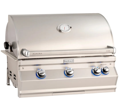 Fire Magic Aurora A540 34" Built-In Propane Grill with Rotisserie Kit and Analog Thermometer