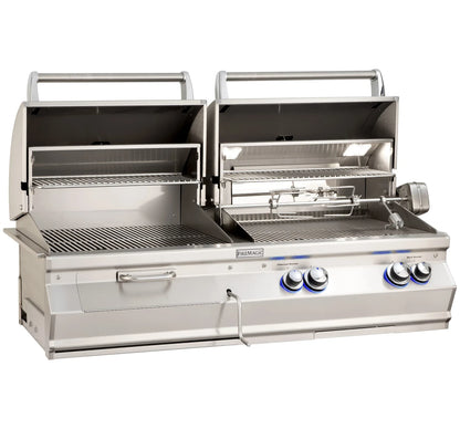 Fire Magic Aurora A830 32" Natural Gas & Charcoal Combo Grill with Rotisserie Kit and Analog Thermometer