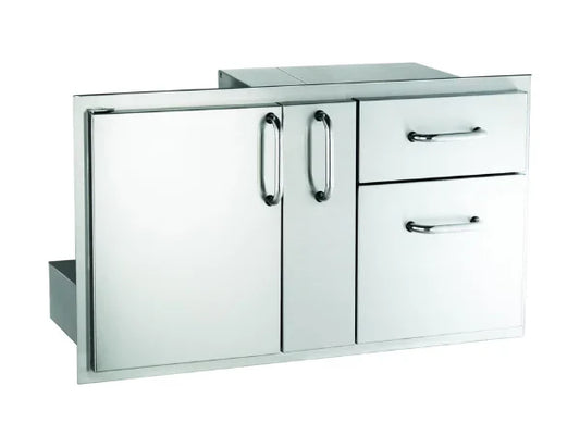 American Outdoor Grill 36-inch Door with Platter Storage and Double Drawer