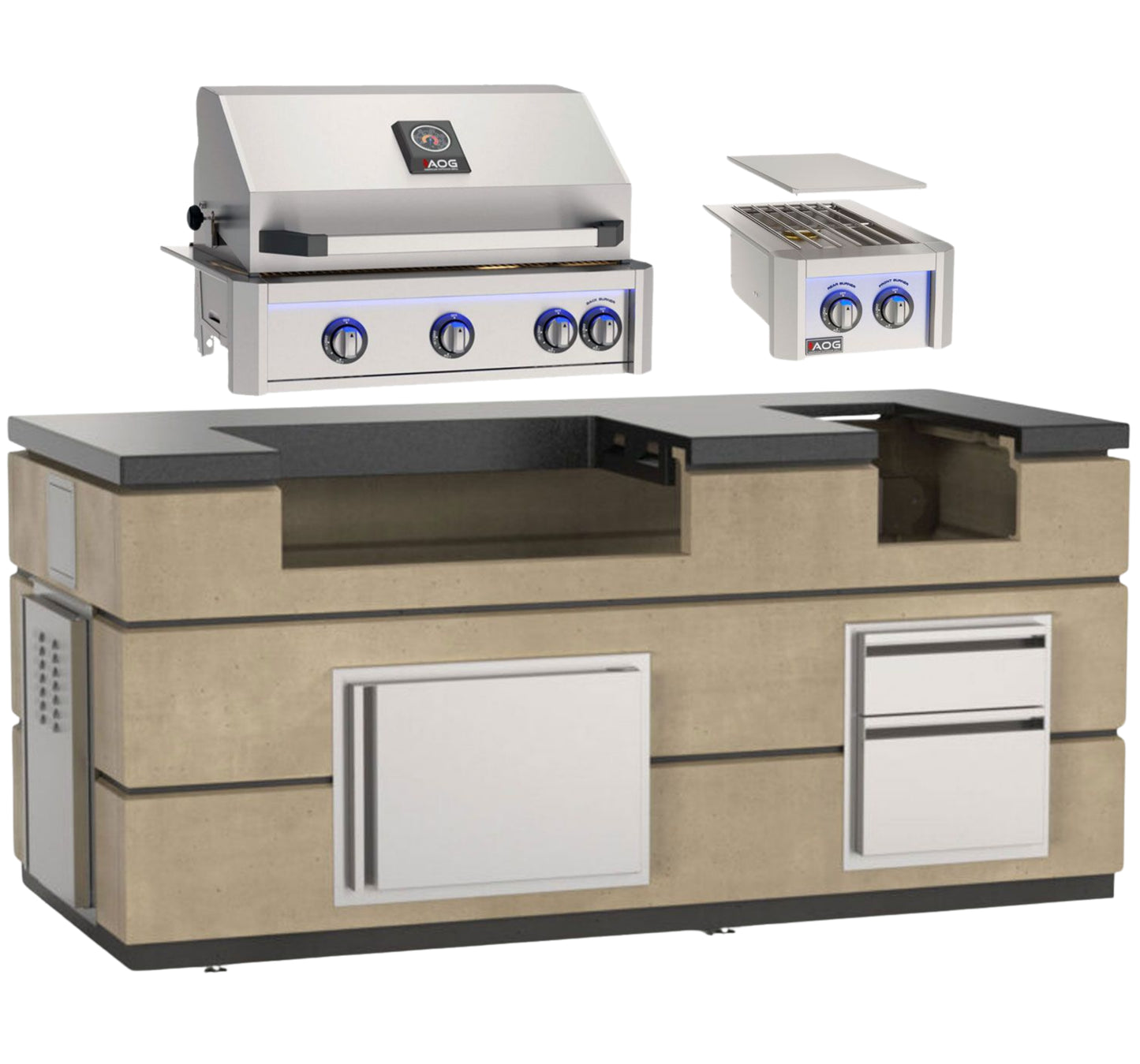 30 inch AOG Island Bundle outdoor kitchen system