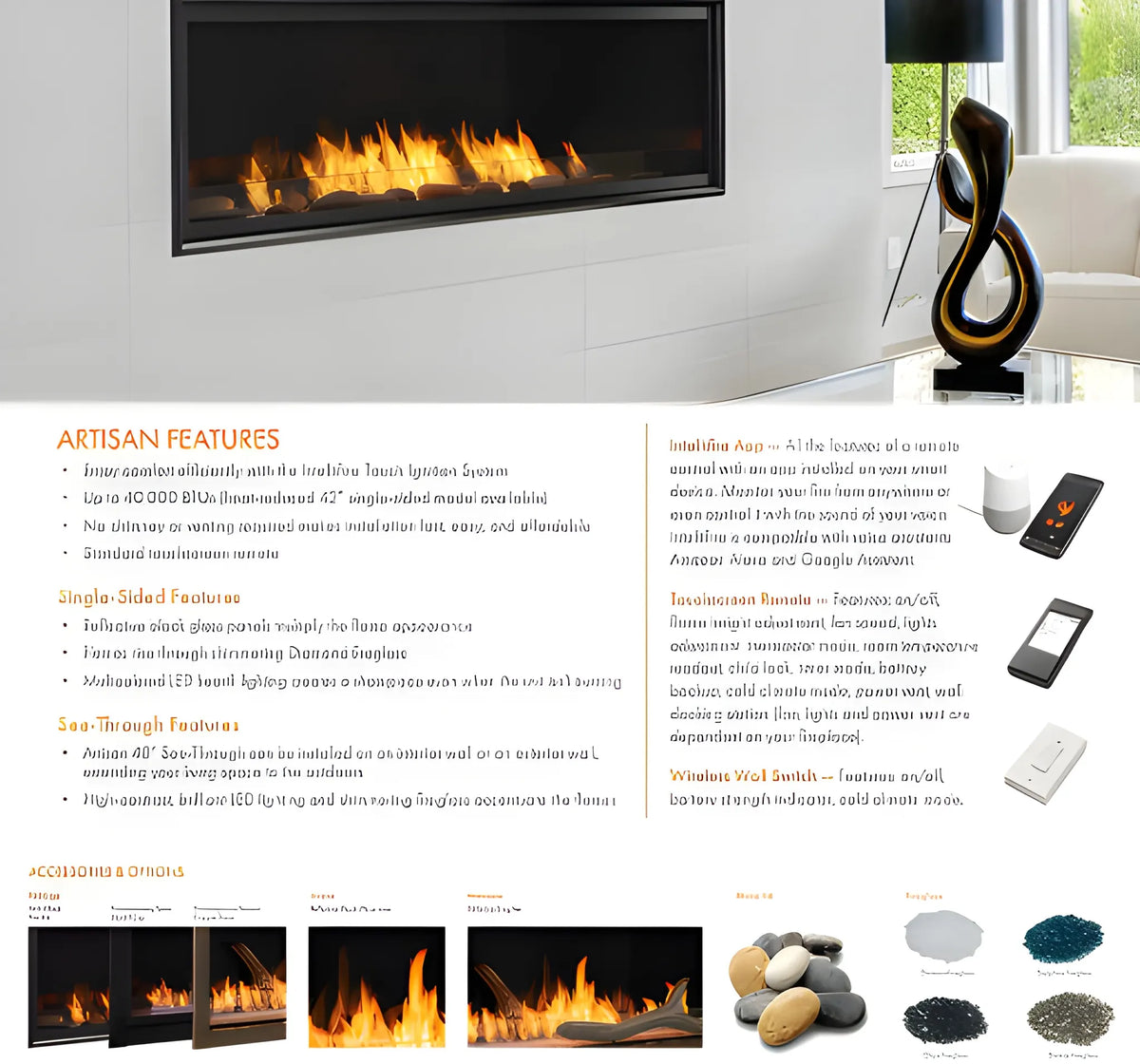 Monessen Artisan 42" Vent Free Liquid Propane Linear Fireplace with IFT Ignition