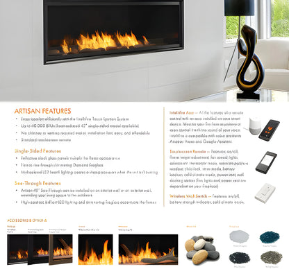 Monessen Artisan 42" Vent Free Liquid Propane Linear Fireplace with IFT Ignition