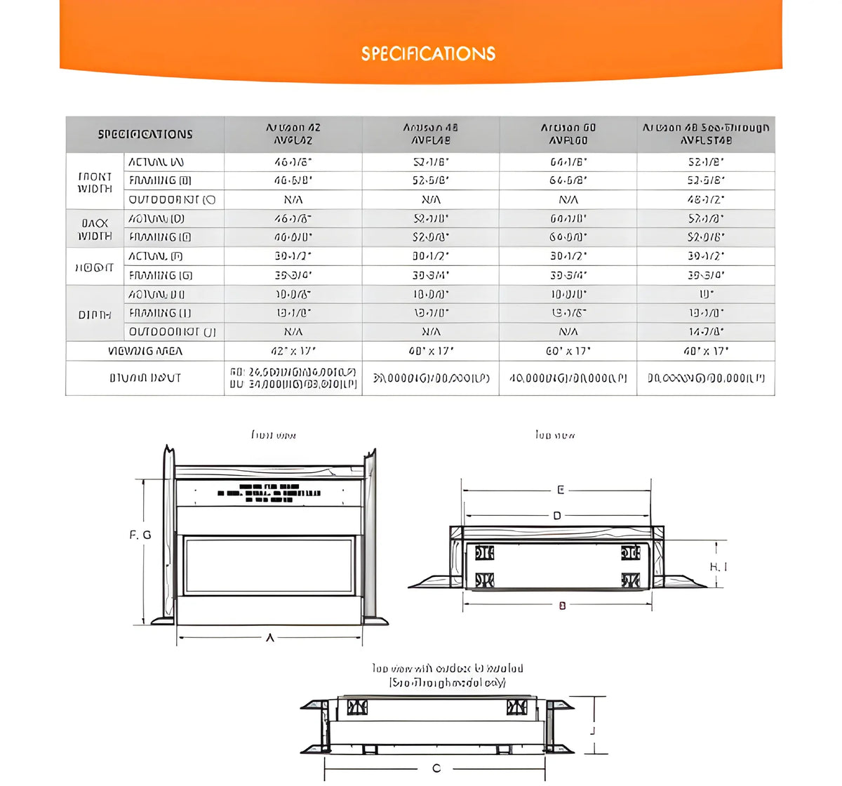 Monessen Artisan 42" Vent Free Liquid Propane Linear Fireplace with IFT Ignition