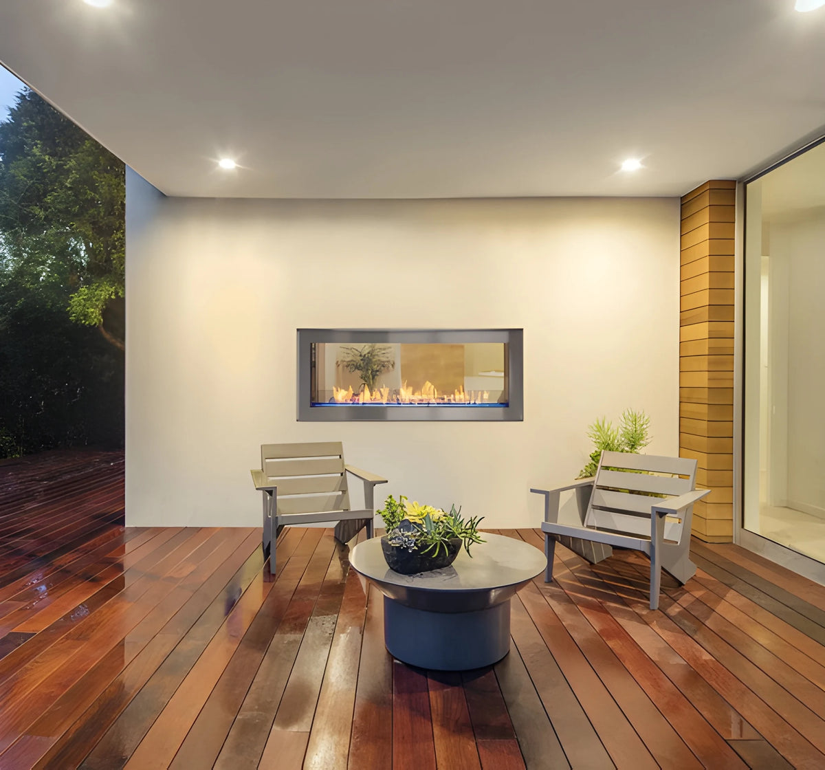 Monessen Artisan 48" Double-Sided See Through Vent Free Natural Gas Linear Fireplace with  IntelliFire Plus Ignition