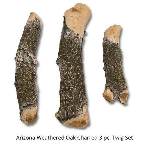 Grand Canyon AZ Weathered Oak Charred 3 PCS Log Twig Set Fire Media