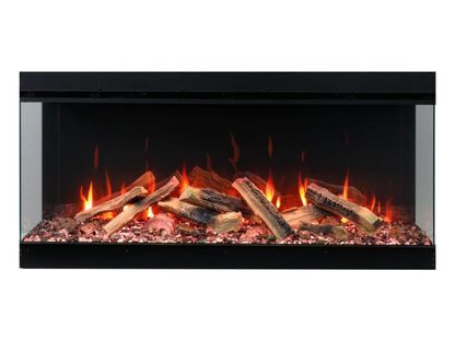 Amantii Fire Ice LumaForest 3-Sided WiFi-Enabled Built-in Electric Fireplacea