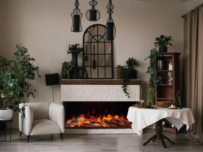 Amantii Fire Ice LumaForest 3-Sided WiFi-Enabled Built-in Electric Fireplacea