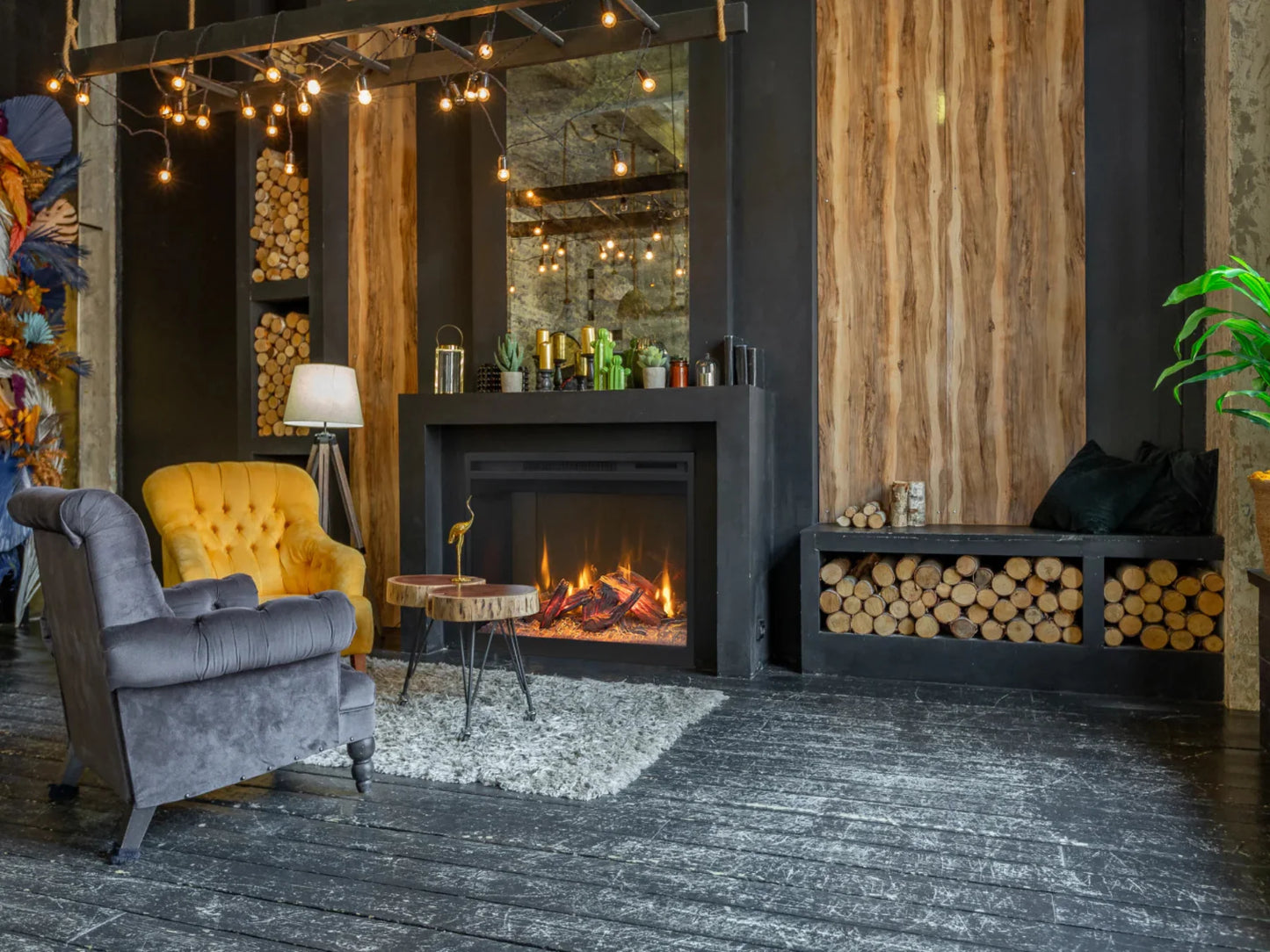 Amantii Fire Ice Rusticstone 30 Indoor Smart Built-in Electric Fireplace