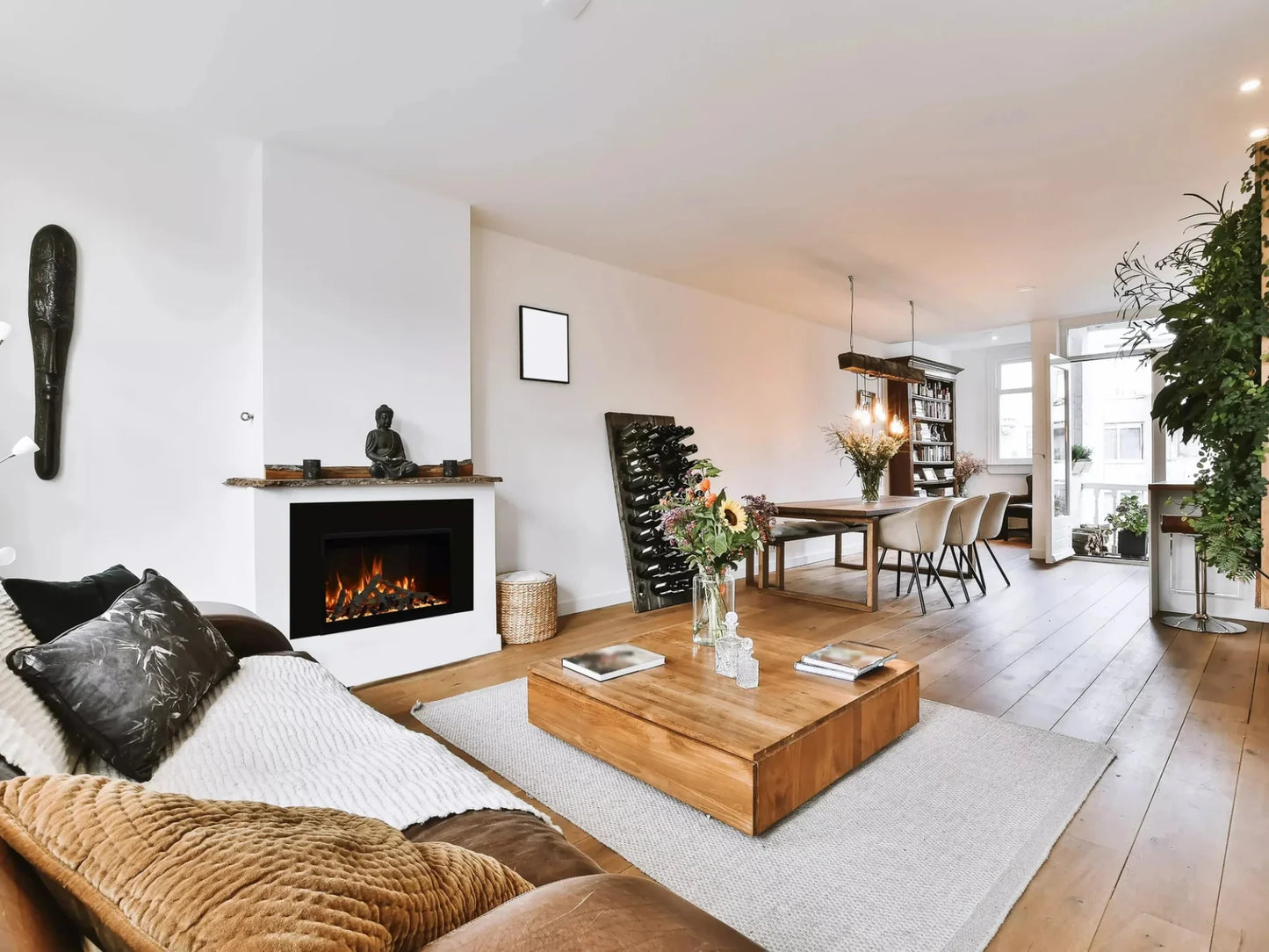 Amantii Fire Ice Rusticstone 30 Indoor Smart Built-in Electric Fireplace