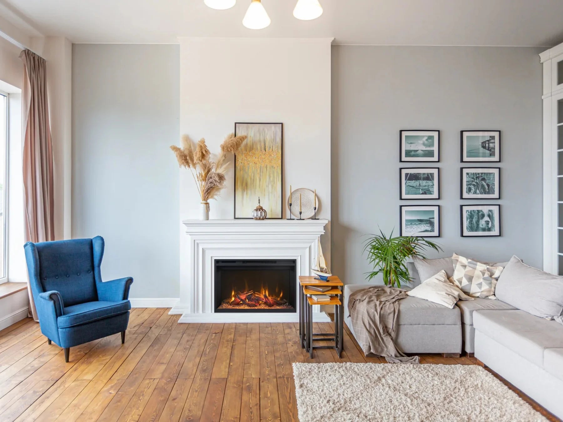 Amantii Fire Ice Rusticstone 30 Indoor Smart Built-in Electric Fireplace