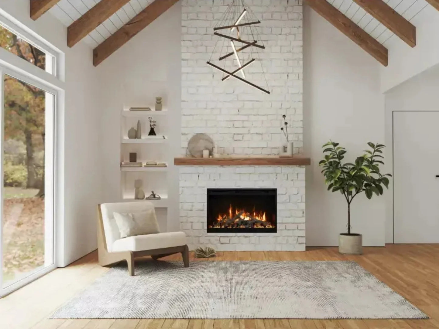 Amantii Fire Ice Rusticstone 30 Indoor Smart Built-in Electric Fireplace