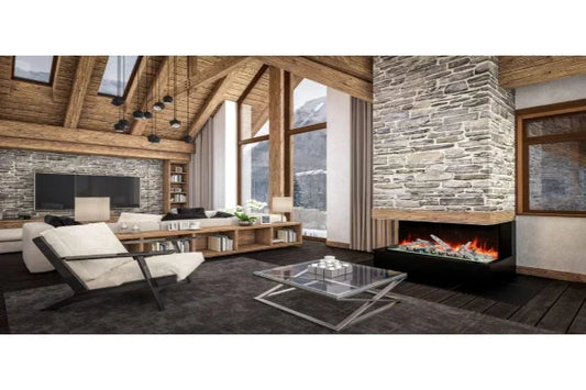 Amantii Tru View Bespoke 55" Indoor Outdoor 3 Sided Electric Fireplace | TRV-55-BESPOKE