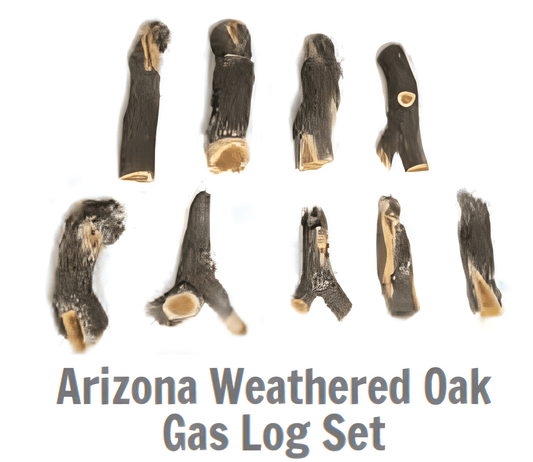 Grand Canyon 18 Inch Outdoor Firepit Arizona Weathered Oak 18/24 - 9 Pc Fire Pit Log Set