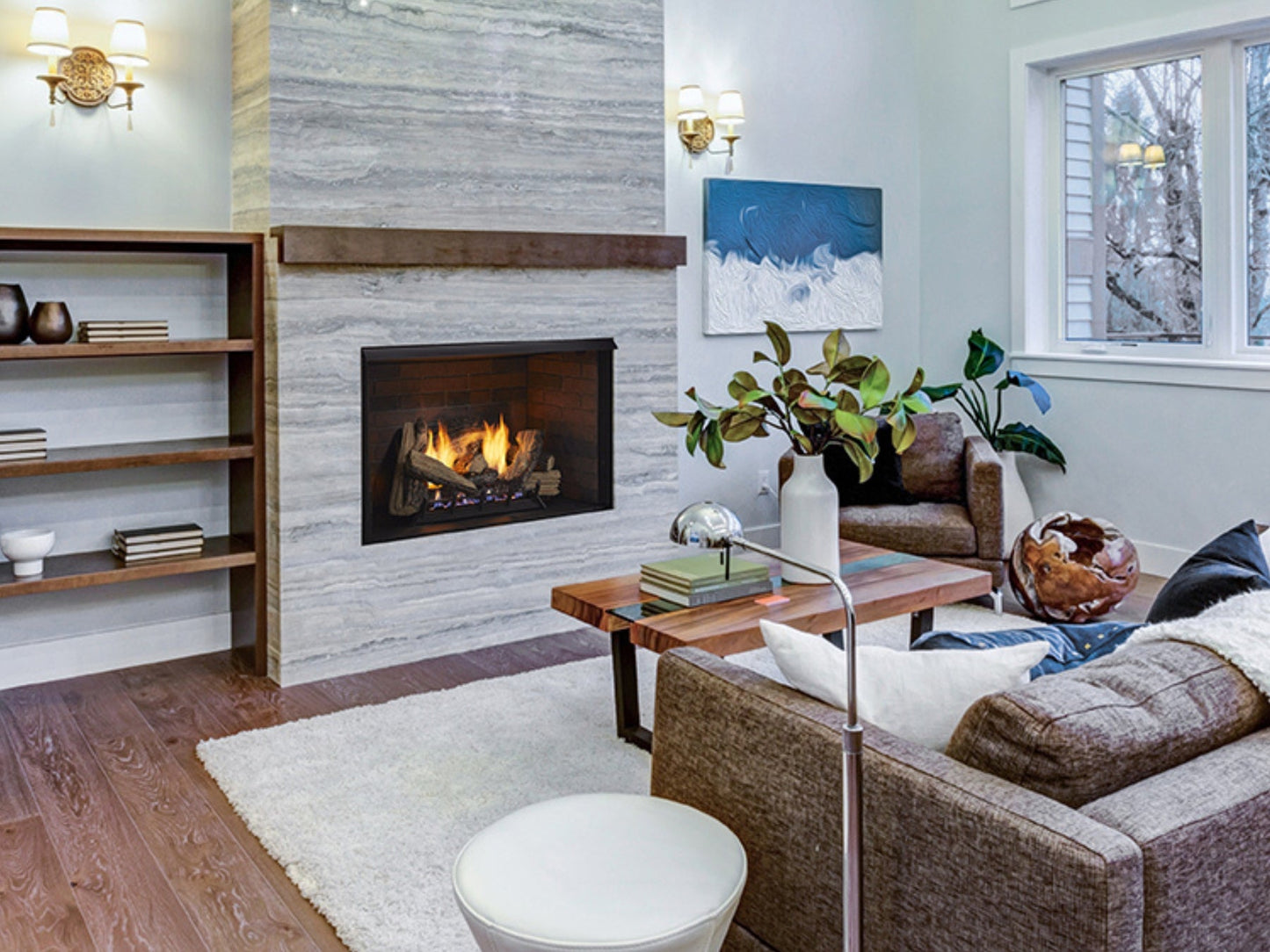 Monessen Attribute 32" Universal Circulating Vent Free Firebox with Radiant Face and Multitonal Brown Reversible Panels